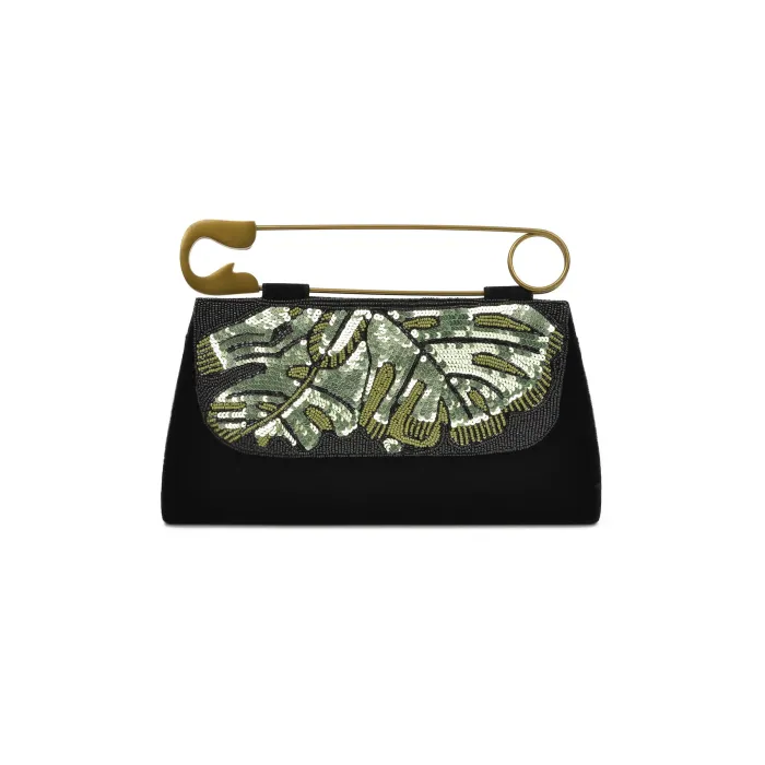 Unique Safety Pin Black Bag