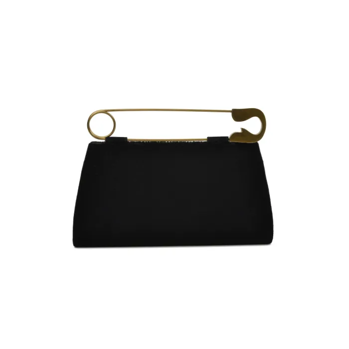 Unique Safety Pin Black Bag